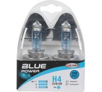 START H4 Blue Power Xenon Bulbs Pair for Car Lights 12V 60/55W P43t
