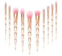 Start Makers Makeup Brushes 10PCS Professional Gold Makeup Brush Set Premium Synthetic Bristles Foundation Powder Concealers Blush Blending Lip Eyeshadow Eyebrow Highlighter Make Up Brush Set