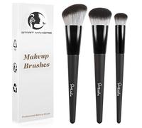 Start Makers Makeup Brushes 3Pcs Set, Foundation Brush for Liquid Makeup, Powder Brush & Concealer Brush, Vegan Synthetic Face Brush Kit for Flawless Blending, Bronzer & Setting