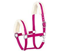 Start Padded Nylon Stable Halter for Horses with Soft Faux Fur - Adjustable and Comfortable - Lobster Clasp - Durable and Elegant - MinkPadded (Pink, Cob (Thoroughbred)