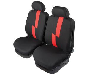 START Pair Universal Stretch Front Seat Covers Auto Flash Red Adults