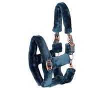 Start Plush Headcollar with Teddy Faux Fur - Soft Padded & Adjustable - Comfort Nylon Halter for Horses, Robust, Durable & Easy to Clean (Grey, Cob (Thoroughbred)