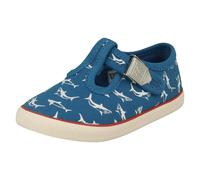Start-rite Boys Startrite Shark Detailed T-Bar Canvas Shoes Surf - Blue Shark - UK 4.5 Infant