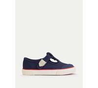 Start-Rite Kids' Canvas T-Bar Shoes (4 Small - 10 Small) Navy Mix