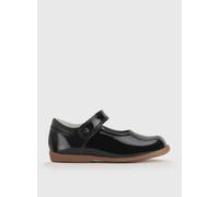 START-RITE Slide Black Patent Girls Rip Tape Shoes 4 Infant