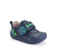 Start-rite Tread Navy Leather Boys Dinosaur Rip Tape First Shoes, Navy, Size 4 Younger Navy