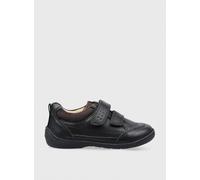 START-RITE Zig Zag Leather Rip Tape Black Leather School Shoes 8 Infant