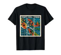 Start Roll Finish Kayak Cross Value Graphic T-Shirt, Men, Black, M