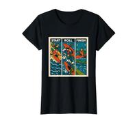 Start Roll Finish Kayak Cross Value Graphic T-Shirt, Women, Black, M