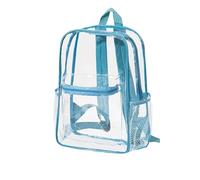 Start Season Transparent Schoolbag Large Capacity Outdoor Travel Backpack Transparent Pvc Backpack (Blue L)
