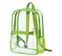 Start Season Transparent Schoolbag Large Capacity Outdoor Travel Backpack Transparent Pvc Backpack (Green L)