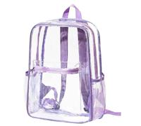 Start Season Transparent Schoolbag Large Capacity Outdoor Travel Backpack Transparent Pvc Backpack (Light Purple L)
