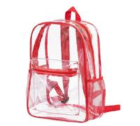 Start Season Transparent Schoolbag Large Capacity Outdoor Travel Backpack Transparent Pvc Backpack (Red L)