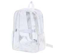 Start Season Transparent Schoolbag Large Capacity Outdoor Travel Backpack Transparent Pvc Backpack (White M)