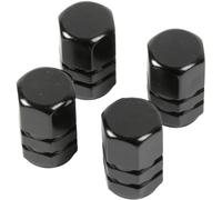 START Set of 4 Valve Caps Exagon - Black