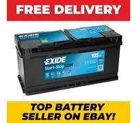 Start/Stop AGM EXIDE EK1050 Car Battery 12V 105AH 950CCA UK Part Code 020