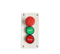 Start Stop NC Emergency Stop NO Red Green Control Circuit 600V 10A OFF-ON-OFF Flat Push Button Switch IDGTTLDF(Start Stop)