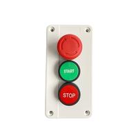 Start Stop NC Emergency Stop NO Red Green Control Electric Circuit 600V 10A OFF-ON-OFF Flat Push Button Switch(Symbol)