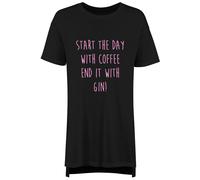 Start The Day With Coffee End It With Gin Ladies Nightie 60 SECOND MAKEOVER Black S