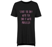 Start The Day With Tea End It With Prosecco Ladies Nightie 60 SECOND MAKEOVER Black XS