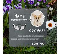 Start to Create Personalized Pet Tombstones,Stone Engraved with Photo,Outdoor Pet Grave Markers with Photo Print and Text,Gifts for Someone Who Lost a Loved One, or Pet, Dog, Cat (Pet Tombstones)