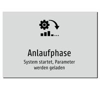 Start-up Phase - System starts, parameters are loaded - Sticker A4: 297 x 210 mm - With Graphics and Text