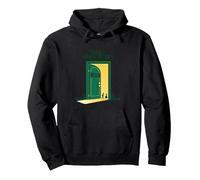 Start with Hello Green: Opens Doors Inspirational Art Pullover Hoodie, Adult Unisex, Black, L