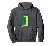 Start with Hello Green: Opens Doors Inspirational Art Pullover Hoodie, Adult Unisex, Dark Heather Grey, XXL