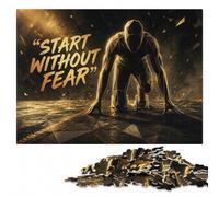 Start Without Fear Runner Jigsaw Puzzle for Adults, Wooden, 500 Pieces | For adults: Jigsaw Puzzle Gift - clear printed details for easier visual matching alone or together.