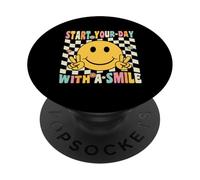 Start Your Day With A Smile Positive Mindset Happy Quote PopSockets Adhesive PopGrip