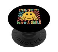 Start Your Day With A Smile Positive Mindset Happy Quote PopSockets Adhesive PopGrip