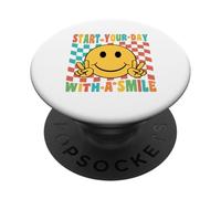 Start Your Day With A Smile Positive Mindset Happy Quote PopSockets Adhesive PopGrip