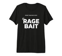 Start Your Day with Rage Bait Funny Troll Meme Typography Premium T-Shirt