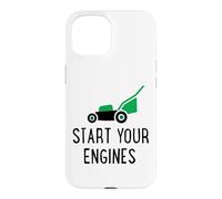 Start Your Engines Gift, Funny Lawn Mower Pun Design Case for iPhone 15