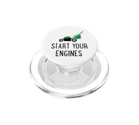 Start Your Engines Gift, Funny Lawn Mower Pun Design PopSockets PopGrip for MagSafe