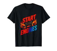 Start Your Engines - Racing Car Checkered Flag T-Shirt