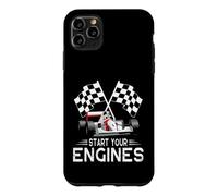 Start Your Engines Vintage Checkered Flag Race Car Case for iPhone 11 Pro Max