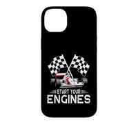 Start Your Engines Vintage Checkered Flag Race Car Case for iPhone 14 Plus