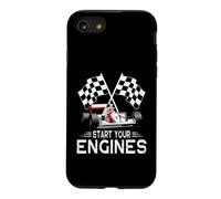 Start Your Engines Vintage Checkered Flag Race Car Case for iPhone SE (2020) / 7/8