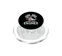 Start Your Engines Vintage Checkered Flag Race Car PopSockets PopGrip for MagSafe