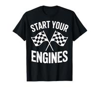 Start Your Engines with Checkered Flags Racing Drivers T-Shirt
