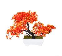 Startbuymore 1 Potted Plant Artificial Pine Tree Desktop Decor Indoor Accent Low Maintenance For Home Decor Easy Upkeep(Sunset)