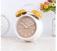Startbuymore 4 Inch Metal Alarm Clock With Glow In The Dark Display And Silent Sweep Mechanism, Battery Powered With Alarm Function For Gentle Wake-up(Yellow)