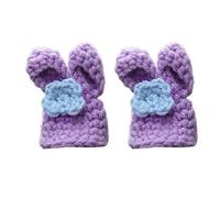 Startbuymore Bike for Brake Lever Decoration in Knitted Yarn with Cute Small Hat Cartoon Shapes, Includes Two with Fixed Ties for Easy Attachment on Road Bikes (Rabbit)
