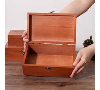 Startbuymore Chic Retro Wooden Box with Lock, M | Safekeeping, Organizing Important Items