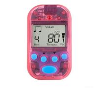 Startbuymore Clip On Digital Metronome with Adjustable Tempo 30 280 BPM and Beat Patterns 0 9 LCD Display for Musicians Practicing Solo or in Groups (Transparent Pink)