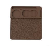 Startbuymore Coffee Tamper Mat Constructed From Food-Grade Silicone, Engineered With Tool Organization Zones For Portafilter And Tamper Accessories(Brown)