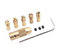 Startbuymore Drill Bits Power Tool Parts Electric Screwdriver Micro Self Tightening Chuck Hand Small Grinder Woodworking Brass Chuck, 7 Pieces