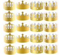 Startbuymore Eye Catching 20Pcs King Crown Party Hats In Shiny Gold Foil, Great For Birthdays And Other Special Occasions(20PCS)