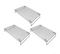 Startbuymore Foldable Cooling Rack Carbon Steel Baking Roasting Grilling Tray Enhanced Airflow Collapsible Legs Oven Safe Sturdy Black 42.5x27.7cm 1 2 3 Piece(3Pcs)